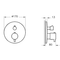 VitrA Origin Ankastre Termostatik Banyo Bataryası A4267136WTC Mat siyah - 2