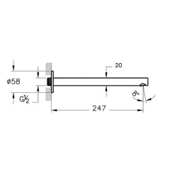 VitrA Origin Çıkış Ucu A4268336WTC Ankastre lavabo bataryaları ile kullanım - mat siyah - 2