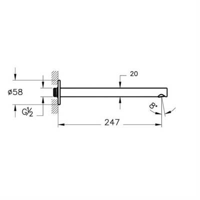 VitrA Origin Çıkış Ucu A4268336WTC Ankastre lavabo bataryaları ile kullanım - mat siyah - 2