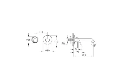 VitrA Origin Classic A42889 2 Delikli Ankastre Lavabo Bataryası - 2