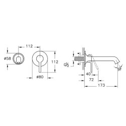 VitrA Origin Classic A42889 2 Delikli Ankastre Lavabo Bataryası - 2