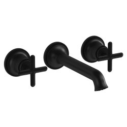 VitrA Origin Classic 3 Delikli Ankastre Lavabo Bataryası (Sıva Üstü) Mat Siyah A4289036 - 1