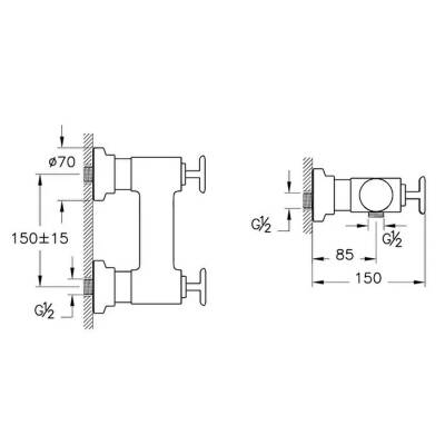VitrA Origin Classic Duş Bataryası A4289425 Fırçalı Altın - 2
