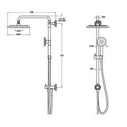 VitrA Origin Classic Duş Kolonu - Mat Siyah A4579336 - 2