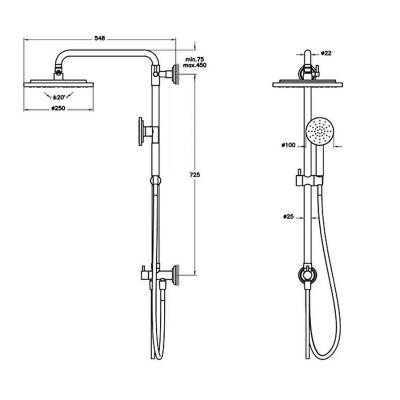 VitrA Origin Classic Duş Kolonu - Mat Siyah A4579336 - 2