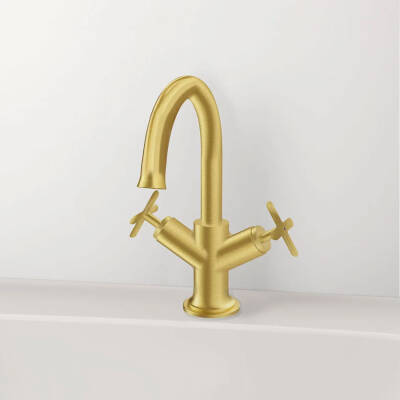 VitrA Origin Classic  Lavabo Bataryası A4288425 Çift Kumandalı Fırçalı Altın - 3