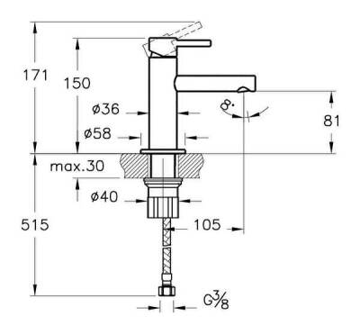 VitrA Origin Lavabo Bataryası A4255536WTC Kısa - Mat Siyah - 2