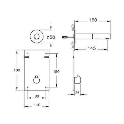 VitrA Origin Temassız Ankastre Lavabo Bataryası A4711034 Kısa - Fırçalı Nikel - 2