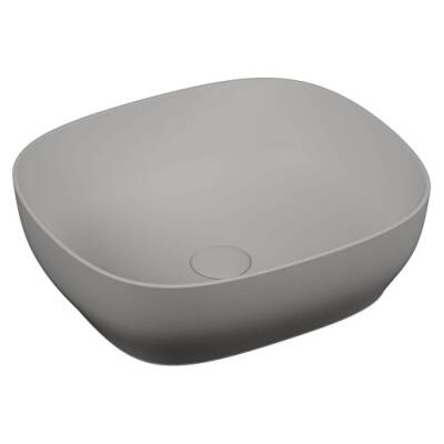 VitrA Outline Çanak lavabo 5994B476-0016 Dikdörtgen - kompakt - 45x41 cm - armatür deliksiz - su taşma deliksiz - Clean - mat taş gri - 1