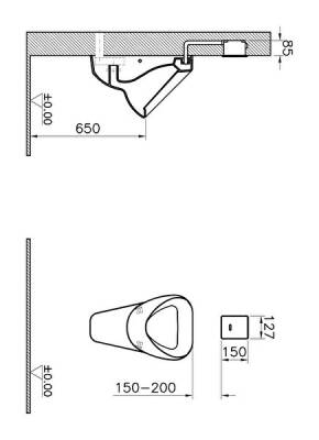 VitrA Pisuvar yıkama sistemi 310-2911 Temassız - elektrikli - mat krom - 2