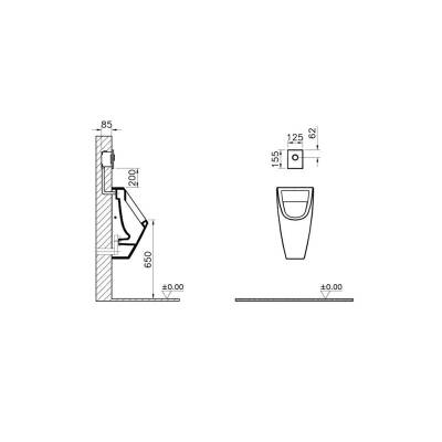 VitrA Pisuvar yıkama sistemi 310-3310 Basmalı buton - parlak krom - 2