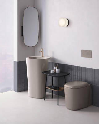 VitrA Plural Asma klozet 7830B420-0090 Rim-ex - gizli montajlı - 55 cm - taharet borulu - taharet borusu girişi sıva altı uygulamalı - Clean - mat bej - 2