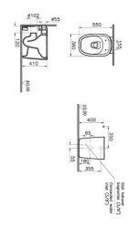 VitrA Plural Yerden klozet 7815B401-0090 Rim-ex - duvara tam dayalı - 55 cm - taharet borulu - taharet borusu girişi sıva altı uygulamalı - Clean - mat beyaz - 2