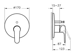 VitrA Root Round Ankastre Banyo Bataryası A42830 V-Box Sıva Üstü Grubu - Krom 