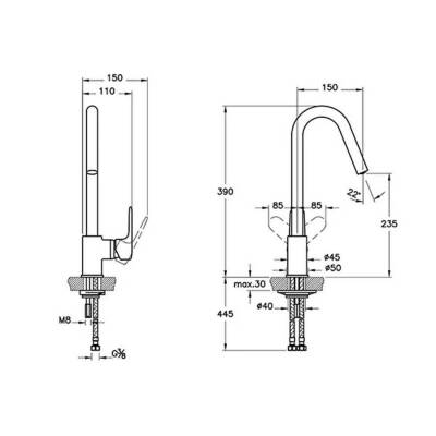 Artema Root Round Eviye Bataryası A4274236 Mat Siyah - 2