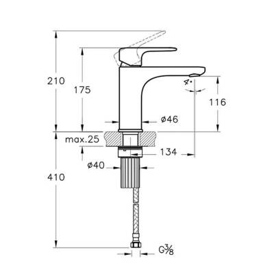 Artema Root Round Lavabo Bataryası A4270636 Yüksek - Mat Siyah - 2