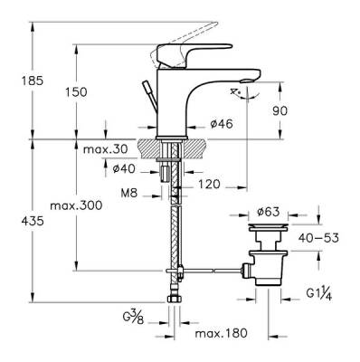 Artema Root Round Temassız Lavabo Bataryası A47122 Elektrikli - çift su girişli - krom - 2