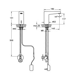 Artema Root Square Temassız Lavabo Bataryası A47127 Elektrikli - tek su girişli - krom - 2