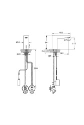 Artema Root Square Temassız Lavabo Bataryası A47128 Elektrikli - çift su girişli - krom - 3