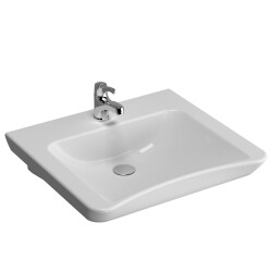 VitrA S20 Lavabo 5289L003-0041 Özel ihtiyaç - 60x55 cm - tek armatür delikli - su taşma deliksiz - beyaz 