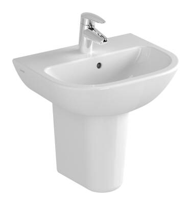 VitrA S20 Lavabo 5500L003-0001 Oval - kompakt - 45x36 cm - tek armatür delikli - su taşma delikli - beyaz - 1