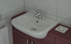 VitrA S20 Lavabo 5500L003-0001 Oval - kompakt - 45x36 cm - tek armatür delikli - su taşma delikli - beyaz - 2
