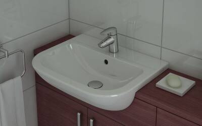 VitrA S20 Lavabo 5500L003-0001 Oval - kompakt - 45x36 cm - tek armatür delikli - su taşma delikli - beyaz - 2