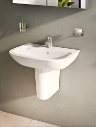 VitrA S20 Lavabo 5503L003-0001 Oval - 60x46 cm - tek armatür delikli - su taşma delikli - beyaz - 3