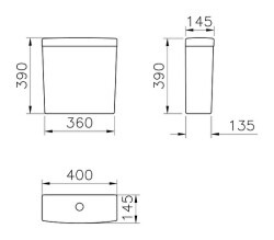 VitrA S20 Rezervuar 5514L003-0107 Üstten kumandalı - alttan su girişli - beyaz - 3