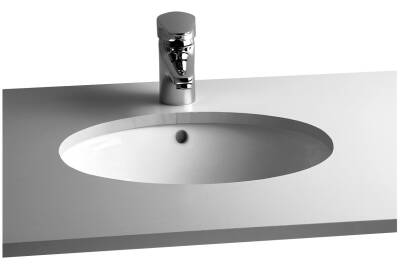 VitrA S20 Tezgahaltı lavabo 6039B003-0012 Oval - kompakt - 45x38 cm - armatür deliksiz - su taşma delikli - beyaz - 1