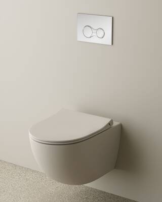 VitrA Sento Klozet kapağı 120-020-009 Slim - duroplast - üstten sıkmalı - yavaş kapanır - metal menteşeli - mat bej - 2