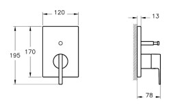 VitrA Suit Ankastre Banyo Bataryası A4283839 Sıva Üstü Grubu - Parlak Siyah - 2