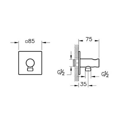 VitrA Suit Ankastre El Duşu Çıkışı A42832 Krom - 2