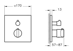 VitrA Suit Ankastre Termostatik Banyo Bataryası A42874 Sıva Üstü Grubu - V-Box - Krom - 2