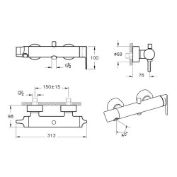 VitrA Suit Banyo Bataryası A42818 Krom - 2