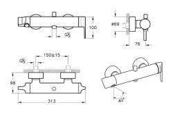 VitrA Suit Banyo Bataryası A4281839 Parlak Siyah - 2