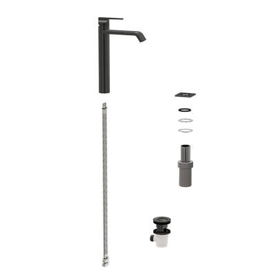 VitrA Suit Lavabo Bataryası A4281439 Üstten - Yüksek - Parlak Siyah - 3