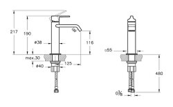 VitrA Suit Lavabo Bataryası A42816 Üstten - Krom - 3