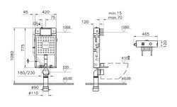 VitrA V12 Gömme Rezervuar 762-1800-02 Asma klozetler için metal ayaksız - 2 - 5/4 L - 2