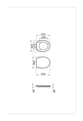 VitrA Universal Klozet kapağı 109-003-909 Üstten sıkmalı - yavaş kapanır - kolay sök-tak - plastik menteşeli - beyaz - 3