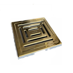 VitrA 59980108000 Style DK800 15cm Kare Yalıtımlı Yer Süzgeci - Parlak Altın Yandan - 5607319 - VitrA