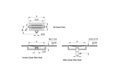 VitrA 59980482000 Eco-Flow Dk100 80 Cm Duş Kanalı - Mat Krom Yandan - 2