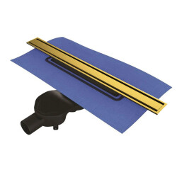 VitrA 59980559000 Eco Flow DK100 40cm Duş Kanalı - Parlak Altın Yandan - 5702701 - VitrA