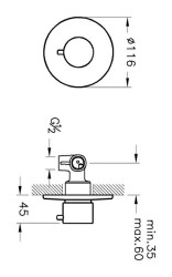 VitrA Ankastre Yönlendirici A41656 2 Yollu - Krom - 3