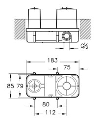 VitrA Minibox Ankastre Lavabo Bataryası A42230 Sıva Altı Grubu - Krom - 2