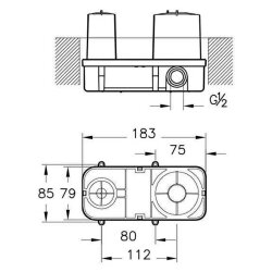 VitrA Minibox Ankastre Lavabo Bataryası A42230 Sıva Altı Grubu  (1)