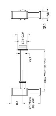 VitrA Origin Lavabo Sifonu A45123 T Tipi - Krom - 4