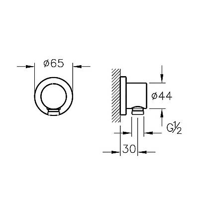 VitrA Ankastre El Duşu Çıkışı A4522336 Mat Siyah - 2