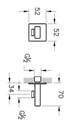 Artema Root Square Ankastre El Duşu Çıkışı A45233 Krom - 3