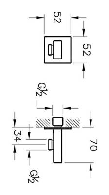 Artema Root Square Ankastre El Duşu Çıkışı A45233 Krom - 3